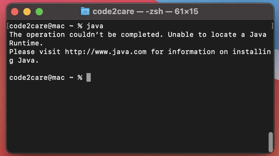 Unable to locate Java Runtime macOS Error